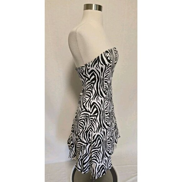 Gunne Sax Vintage Y2K 90s Prom Party Dress Zebra Print - Picture 8 of 8